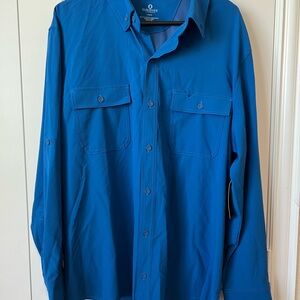 NWT Sun River Blue Long Sleeve UPF Shirt